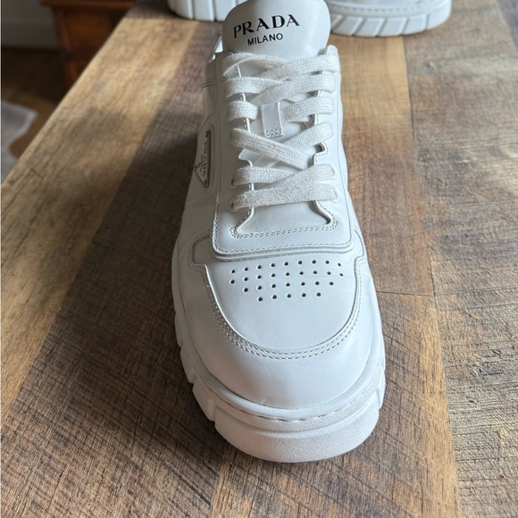 White Prada Leather Sneakers Size: 11 UK | 12 US - Picture 11 of 15
